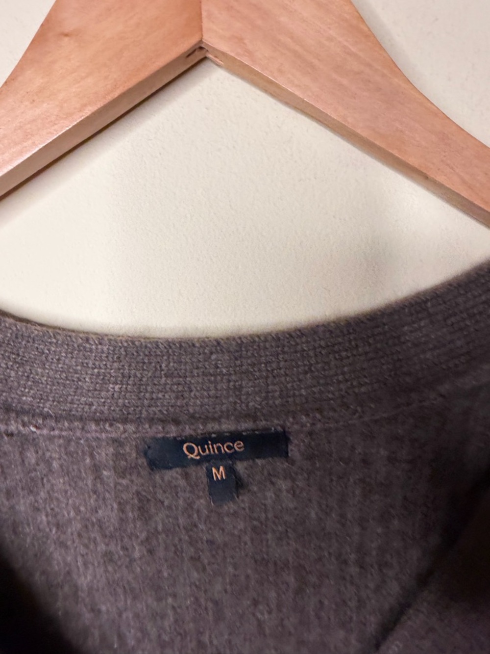 Mongolian Cashmere Fisherman Boxy Cropped Cardigan Sweater Brown Women’s M - Picture 4 of 5